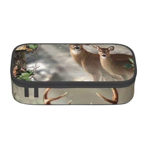 IguaTu Funny Fox Federmäppchen mit großer Kapazität für Schule, Schreibwaren Organizer Tasche mit Fächern, Reißverschlusstasche, Camouflage Hirsch, Einheitsgröße, Kosmetikkoffer IguaTu Funny Fox Federmäppchen mit großer Kapazität für Schule, Schreibwaren Organizer Tasche mit Fächern, Reißverschlusstasche, Camouflage Hirsch, Einheitsgröße, Kosmetikkoffer von IguaTu