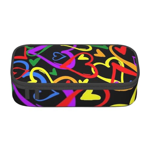 IguaTu Funny Fox Federmäppchen mit großer Kapazität für Schule, Schreibwaren Organizer Tasche mit Fächern, Reißverschlusstasche, Gay Pride Regenbogen, Einheitsgröße, Kosmetikkoffer von IguaTu