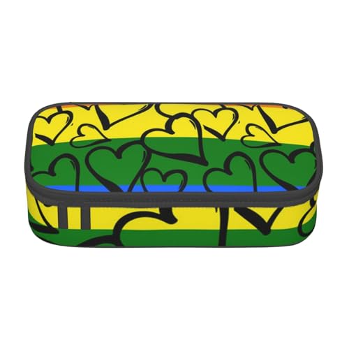 IguaTu Funny Fox Federmäppchen mit großer Kapazität für Schule, Schreibwaren Organizer Tasche mit Fächern, Reißverschlusstasche, Gay Pride Regenbogen-Muster, Einheitsgröße, Kosmetikkoffer von IguaTu