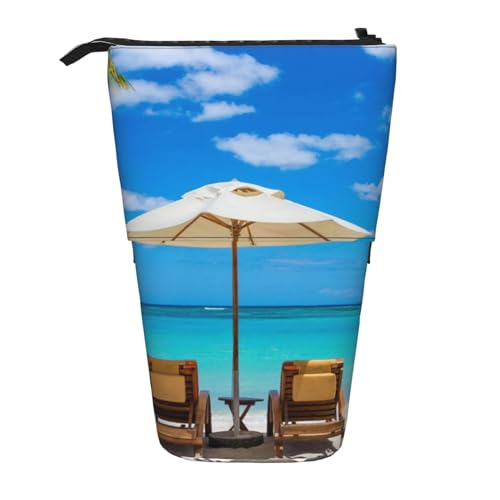 IguaTu Gitarren erweiterbares Federmäppchen, Teleskop-Schreibwaren-Organizer, strapazierfähiges Oxford-Gewebe, Mehrzweck-Tasche für Stifte, Make-up, White Beach Tropical Sea, Einheitsgröße, IguaTu Gitarren erweiterbares Federmäppchen, Teleskop-Schreibwaren-Organizer, strapazierfähiges Oxford-Gewebe, Mehrzweck-Tasche für Stifte, Make-up, White Beach Tropical Sea, Einheitsgröße, von IguaTu