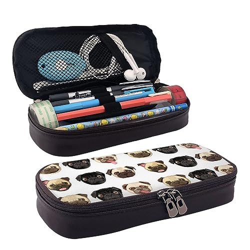 IguaTu Güterzug Federmäppchen Große Kapazität Bedrucktes Federmäppchen Schreibwaren Organizer für Schule Bürobedarf, Schwarz Gelb Hund, Einheitsgröße, Beauty Case von IguaTu