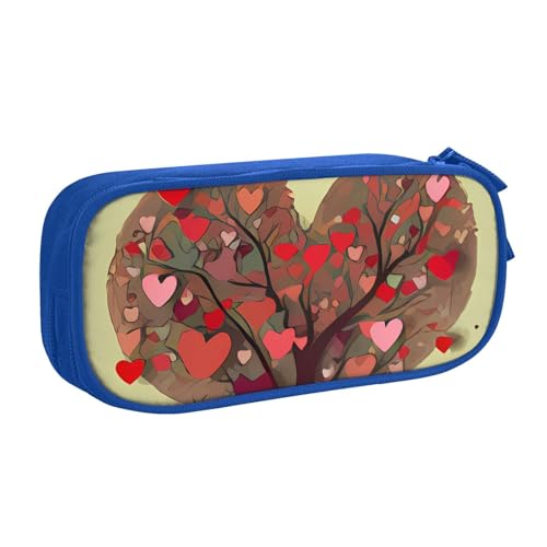 IguaTu Heart Tree Federmäppchen mit großer Kapazität – doppellagiger Schreibwaren-Organizer für Schule, Büro, Reisen, blau, Einheitsgröße, Kosmetikkoffer von IguaTu
