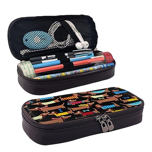 IguaTu Irische Flagge Federmäppchen Große Kapazität Bedrucktes Federmäppchen Schreibwaren Organizer für Schule Bürobedarf, I Love My Dog Dachshunds, Einheitsgröße, Beauty Case von IguaTu