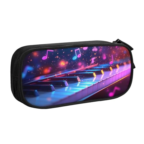 IguaTu Klaviertasten mit Musiknoten Große Kapazität Federmäppchen - Doppellagiger Schreibwaren-Organizer für Schule, Büro, Reisen, Schwarz , Einheitsgröße, Kosmetikkoffer IguaTu Klaviertasten mit Musiknoten Große Kapazität Federmäppchen - Doppellagiger Schreibwaren-Organizer für Schule, Büro, Reisen, Schwarz , Einheitsgröße, Kosmetikkoffer von IguaTu