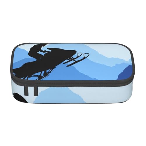 IguaTu Ladybug Federmäppchen mit großem Fassungsvermögen für Schule, Schreibwaren Organizer Tasche mit Fächern, Reißverschlusstasche, Schneemobil, Einheitsgröße, Kosmetikkoffer von IguaTu