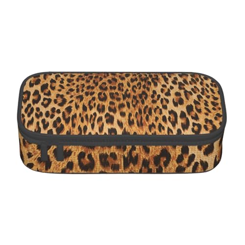 IguaTu Ladybug Federmäppchen mit großem Fassungsvermögen für Schule, Schreibwaren Organizer Tasche mit Fächern, Reißverschlusstasche, leopardenmuster, Einheitsgröße, Kosmetikkoffer von IguaTu