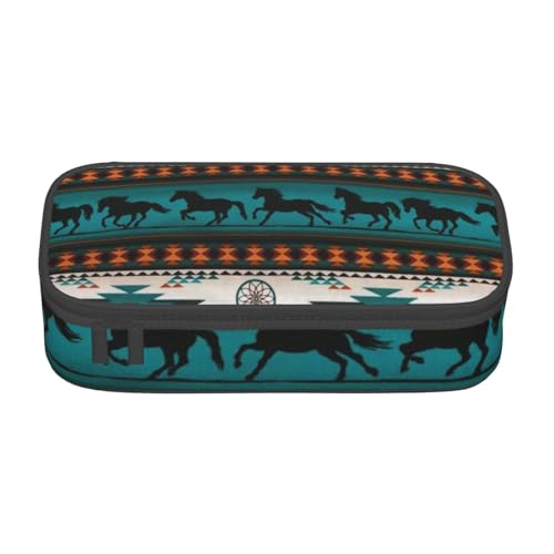 IguaTu Ladybug Federmäppchen mit großem Fassungsvermögen für Schule, Schreibwaren Organizer Tasche mit Fächern, Reißverschlusstasche, pferd, Einheitsgröße, Kosmetikkoffer von IguaTu