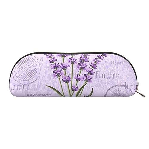 IguaTu Lavendel Stempel Leder Bleistift Tasche - Kosmetiktasche mit glattem Reißverschluss - Münztasche - Büro Schreibwaren Organizer, gold, Einheitsgröße, Schulranzen von IguaTu