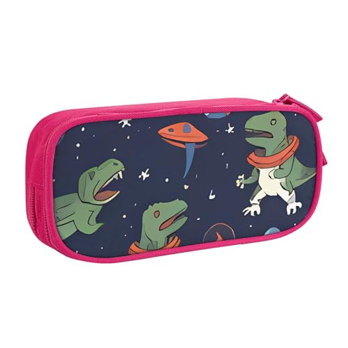 IguaTu Lustige Astronaut Dinosaurier Rakete Große Kapazität Federmäppchen - Doppellagiger Schreibwaren-Organizer für Schule, Büro, Reisen, rose, Einheitsgröße, Kosmetikkoffer von IguaTu
