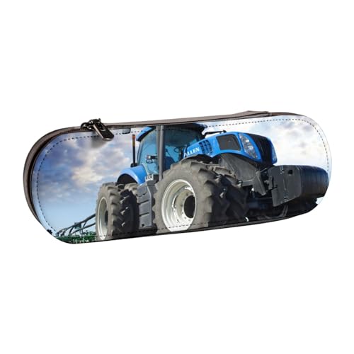 IguaTu Lustiges Kaninchen-Hartschalen-Federmäppchen und Make-up-Organizer – wasserdichte Kosmetikpinseltasche mit Reißverschluss, kompakte Reise-Stifttasche für Schule, Büro, Bauernhoftraktor von IguaTu