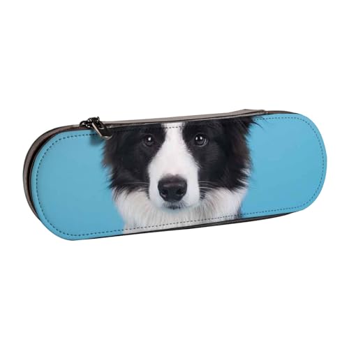 IguaTu Lustiges Kaninchen-Hartschalen-Federmäppchen und Make-up-Organizer – wasserdichte Kosmetikpinseltasche mit Reißverschluss, kompakte Reise-Stifttasche für Schule, Büro, Border Collie von IguaTu