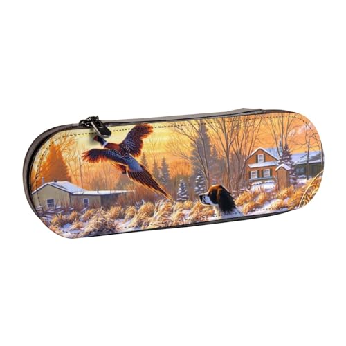 IguaTu Lustiges Kaninchen-Hartschalen-Federmäppchen und Make-up-Organizer – wasserdichte Kosmetikpinseltasche mit Reißverschluss, kompakte Reise-Stifttasche für Schule, Büro, Fasanenfänger für Hunde von IguaTu