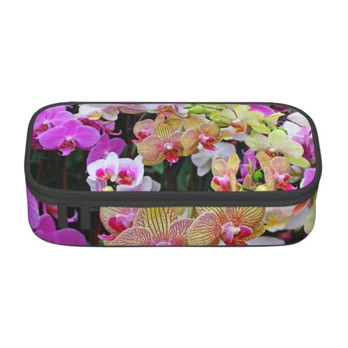 IguaTu Magisches Federmäppchen für E-Gitarre, große Kapazität, für Schule, Schreibwaren-Organizer-Tasche mit Fächern, Reißverschlusstasche, Orchideen, Einheitsgröße, Kosmetikkoffer von IguaTu