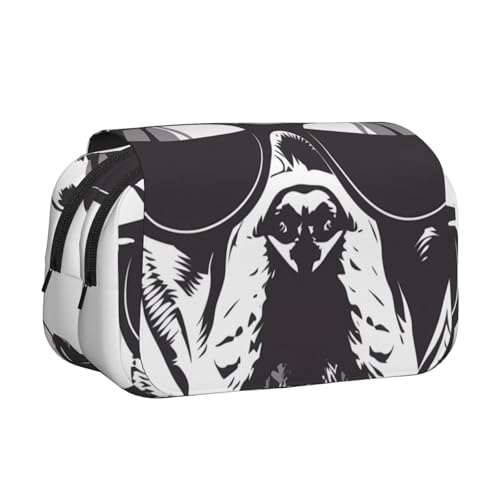 IguaTu Many Foxes Federmäppchen, doppellagig, Oxford-Stoff, Stifteetui mit Reißverschluss und Klappe, große Kapazität, Schreibwarentasche für Schule, Büro, Reisen, Französischer Hund, Einheitsgröße von IguaTu