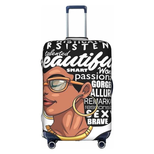 IguaTu Melanin Afro-Frauen-Gepäckabdeckung, Trolley-Koffer-Schutzhülle, elastisch, kratzfest, passend für 45,7-81,3 cm Gepäck, weiß, XL von IguaTu