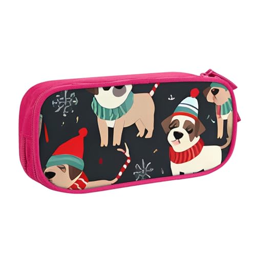 IguaTu Merry Christmas Dog Federmäppchen mit großer Kapazität – doppellagiger Schreibwaren-Organizer für Schule, Büro, Reisen, rose, Einheitsgröße, Kosmetikkoffer IguaTu Merry Christmas Dog Federmäppchen mit großer Kapazität – doppellagiger Schreibwaren-Organizer für Schule, Büro, Reisen, rose, Einheitsgröße, Kosmetikkoffer von IguaTu