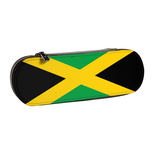 IguaTu Mid Century Modernes Hartschalen-Federmäppchen und Make-up-Organizer – wasserdichte Kosmetikpinseltasche mit Reißverschluss, kompakte Reise-Stifttasche für Schule, Büro, Jamaika-Flagge von IguaTu