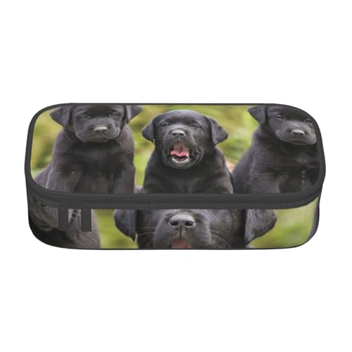IguaTu Pferde Große Kapazität Federmäppchen für Schule Schreibwaren Organizer Tasche mit Fächern Reißverschlusstasche, Labrador Retriever Hund, Einheitsgröße, Kosmetikkoffer von IguaTu