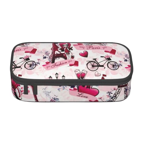 IguaTu Pferde Große Kapazität Federmäppchen für Schule Schreibwaren Organizer Tasche mit Fächern Reißverschlusstasche, Paris Eiffelturm Frankreich, Einheitsgröße, Kosmetikkoffer von IguaTu
