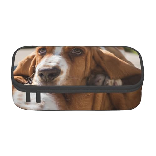 IguaTu Pferde Große Kapazität Federmäppchen für Schule Schreibwaren Organizer Tasche mit Fächern Reißverschlusstasche, Ruhender Hund, Einheitsgröße, Kosmetikkoffer von IguaTu