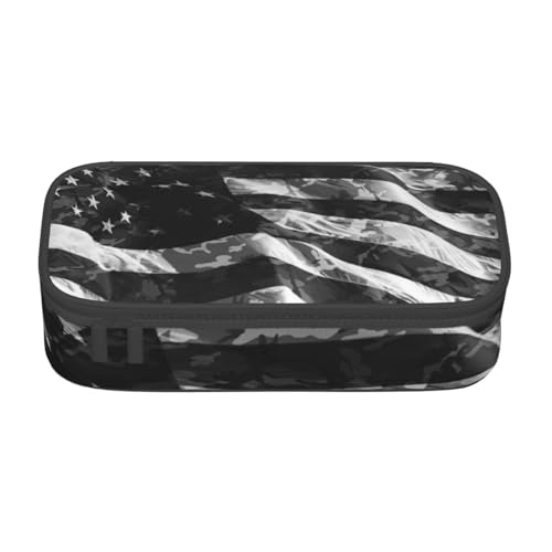 IguaTu Pferde Große Kapazität Federmäppchen für Schule Schreibwaren Organizer Tasche mit Fächern Reißverschlusstasche, US-Flagge, Einheitsgröße, Kosmetikkoffer von IguaTu