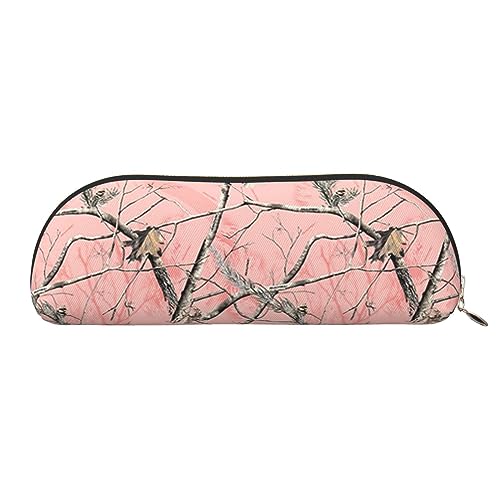 IguaTu Pink Leaves Camo Leder Federmäppchen Kosmetiktasche mit glattem Reißverschluss Münztasche Büro Schreibwaren Organizer, gold, Einheitsgröße, Schulranzen von IguaTu