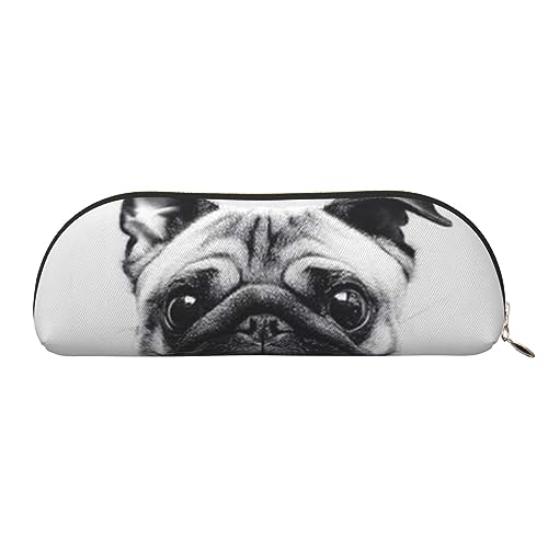 IguaTu Pug Leder Bleistift Tasche - Kosmetiktasche mit glattem Reißverschluss - Münztasche - Büro Schreibwaren Organizer, gold, Einheitsgröße, Schulranzen von IguaTu