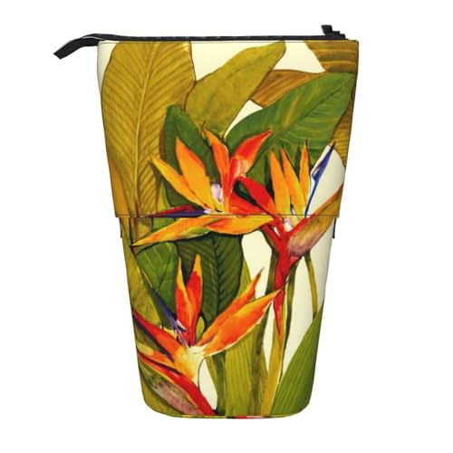 IguaTu Red Rose erweiterbares Federmäppchen, Teleskop-Schreibwaren-Organizer, strapazierfähiges Oxford-Gewebe, Mehrzweck-Tasche für Stifte, Make-up, Tropische Blume, Einheitsgröße, Kosmetikkoffer von IguaTu