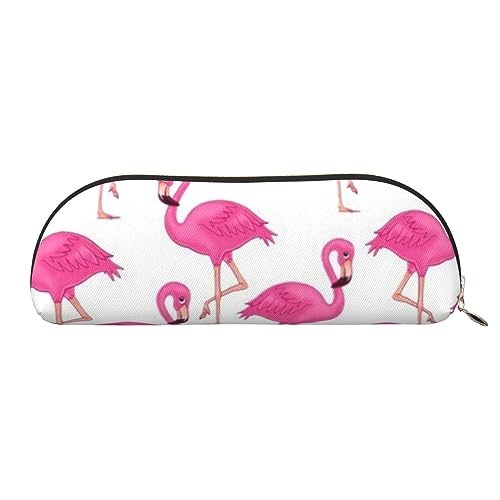 IguaTu Rosa Flamingo Leder Bleistift Tasche - Kosmetiktasche mit glattem Reißverschluss - Münztasche - Büro Schreibwaren Organizer, gold, Einheitsgröße, Schulranzen von IguaTu