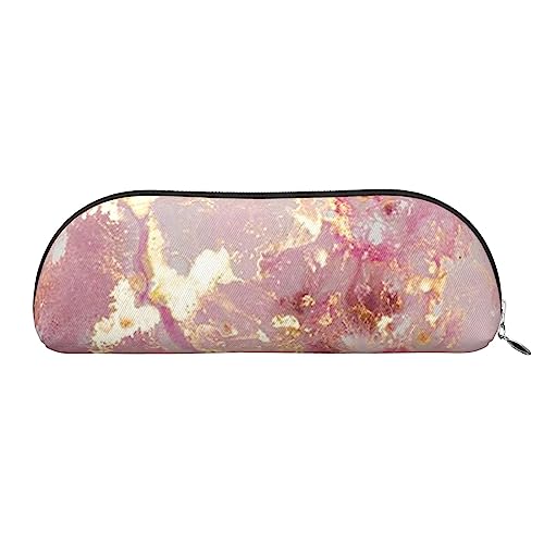 IguaTu Rosa Marmor Textur Leder Bleistift Tasche - Kosmetiktasche mit glattem Reißverschluss - Münztasche - Büro Schreibwaren Organizer, silber, Einheitsgröße, Schulranzen von IguaTu