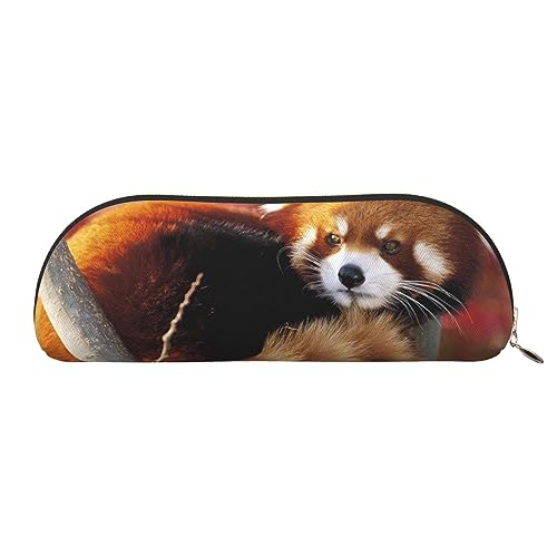 IguaTu Roter Panda Leder Bleistift Beutel - Kosmetiktasche mit glattem Reißverschluss - Münztasche - Büro Schreibwaren Organizer, gold, Einheitsgröße, Schulranzen von IguaTu