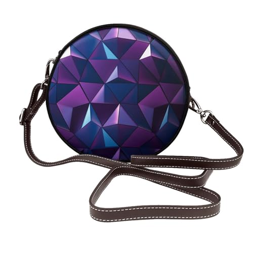 IguaTu Smile Dolphin Round Leather Shoulder Bag for Women with Detachable Strap Stylish Crossbody Circle Purse, Violett, geometrisch, Einheitsgröße IguaTu Smile Dolphin Round Leather Shoulder Bag for Women with Detachable Strap Stylish Crossbody Circle Purse, Violett, geometrisch, Einheitsgröße von IguaTu