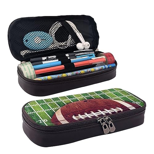 IguaTu Sunrise Over Hawaii Federmäppchen Große Kapazität Bedrucktes Federmäppchen Schreibwaren Organizer für Schule Bürobedarf, American Football Field and Ball, Einheitsgröße, Beauty Case von IguaTu