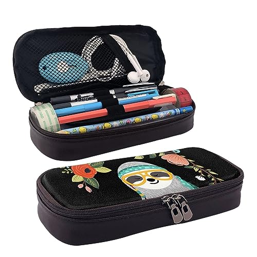 IguaTu Texas Bluebonnets Scenery Federmäppchen Große Kapazität Bedrucktes Federmäppchen Schreibwaren Organizer für Schule Bürobedarf, Niedliche Faultier, Einheitsgröße, Beauty Case von IguaTu