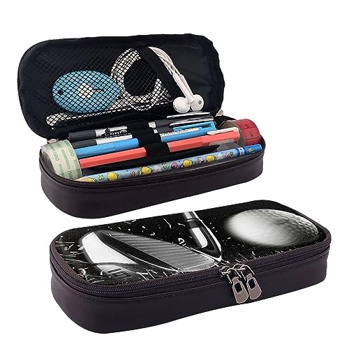 IguaTu Texas Bluebonnets Scenery Federmäppchen Große Kapazität Bedrucktes Federmäppchen Schreibwaren Organizer für Schule Bürobedarf, Schwarz und Weiß Golf, Einheitsgröße, Beauty Case von IguaTu