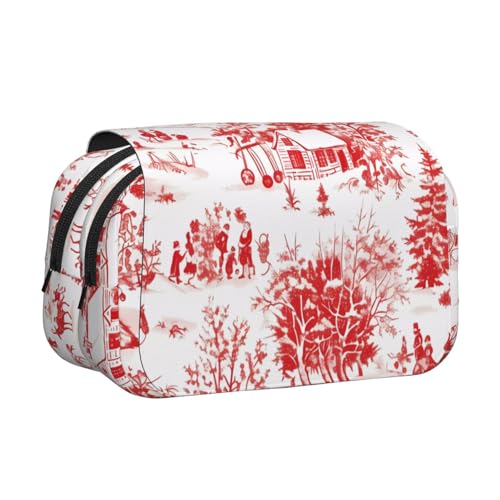 IguaTu Ying Yang Diagramm Doppellagiges Federmäppchen aus Oxford-Stoff mit Reißverschluss und Klappe, große Kapazität, Schreibwarentasche für Schule, Büro, Reisen, Animal Wilderness Bär Reh von IguaTu