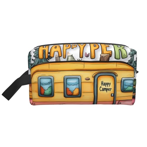 Magic Witch Witchcraft Bohemian Drawing Water-Resistant Travel Toiletry Organizer Bag, Large Capacity Portable Cosmetic Storage for Gym/Daily Essentials, Happy Camper, Einheitsgröße von IguaTu