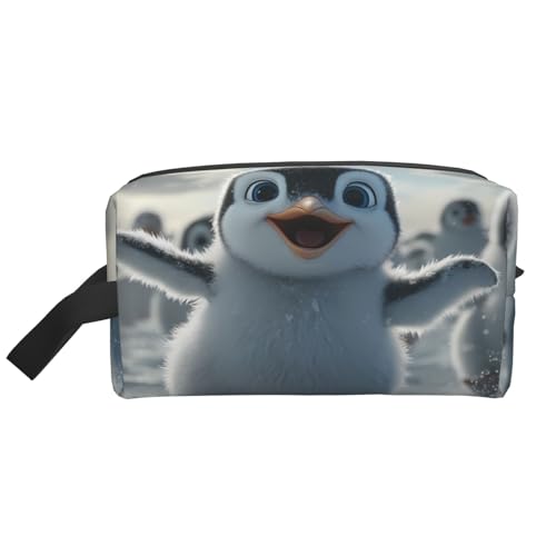 Magic Witch Witchcraft Bohemian Drawing Water-Resistant Travel Toiletry Organizer Bag, Large Capacity Portable Cosmetic Storage for Gym/Daily Essentials, Happy Penguin2, Einheitsgröße von IguaTu