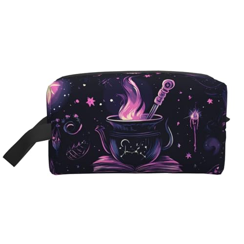 Magic Witch Witchcraft Bohemian Drawing Water-Resistant Travel Toiletry Organizer Bag, Large Capacity Portable Cosmetic Storage for Gym/Daily Essentials, Magische Hexe Hexerei böhmische Zeichnung, von IguaTu