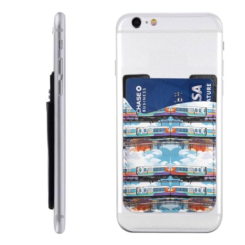 Monorail Train Card Holder for Phone Case, Pu Leather Self ID Credit Card Case, Suitable for The Back of Most Smartphones von IguaTu