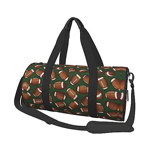 Runde Reisetasche Faltbare Sporttasche Große Kapazität Happy New Year Übernachtungstasche Geeignet für Männer und Frauen, Fußball grün, Einheitsgröße von IguaTu