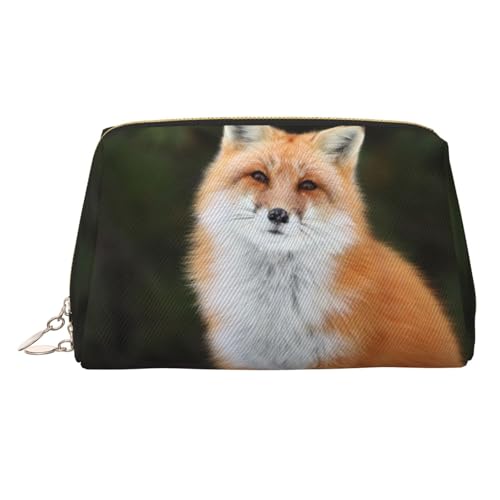 Strandszene mit Stühlen, Leder-Make-up-Tasche, Reise-Kulturbeutel, Organizer, tragbare PVC-Kosmetiktasche für Damen, Lustiger Fuchs, Einheitsgröße von IguaTu