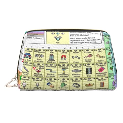 Strandszene mit Stühlen, Leder-Make-up-Tasche, Reise-Kulturbeutel, Organizer, tragbare PVC-Kosmetiktasche für Damen, Periodensystem der Elemente, Einheitsgröße von IguaTu