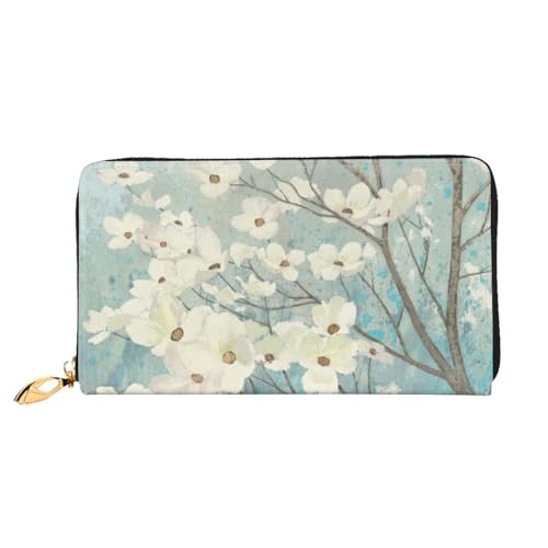 West Indian Manatees Damen Portemonnaie, modische und langlebige Ledergeldbörse mit 12 Kartenfächern und mehreren Fächern, Frühlingsblumenblüten, Einheitsgröße von IguaTu