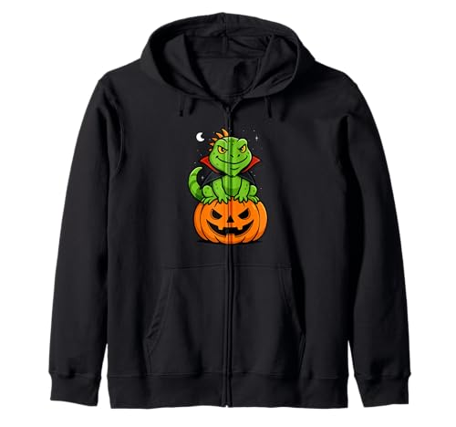 Leguan Tierliebhaber Vampir Kürbis Halloween Jungen Mädchen Kapuzenjacke von IguanaAxis1