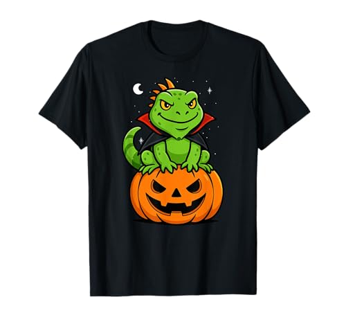 Leguan Tierliebhaber Vampir Kürbis Halloween Jungen Mädchen T-Shirt Leguan Tierliebhaber Vampir Kürbis Halloween Jungen Mädchen T-Shirt von IguanaAxis1
