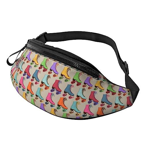 Abalone Perlmutt-Gürteltasche für Herren und Damen, modische, verstellbare Umhängetasche, für Reisen, Sport, Wandern, Bunte Rollschuhe, Einheitsgröße von Iguatu