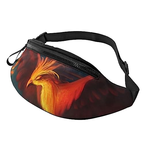 Abstrakte Weltkarte Bauchtasche für Männer und Frauen, modische verstellbare Crossbody-Hüfttasche für Reisen Sport Walking, Orange-roter Phoenix, Einheitsgröße von Iguatu