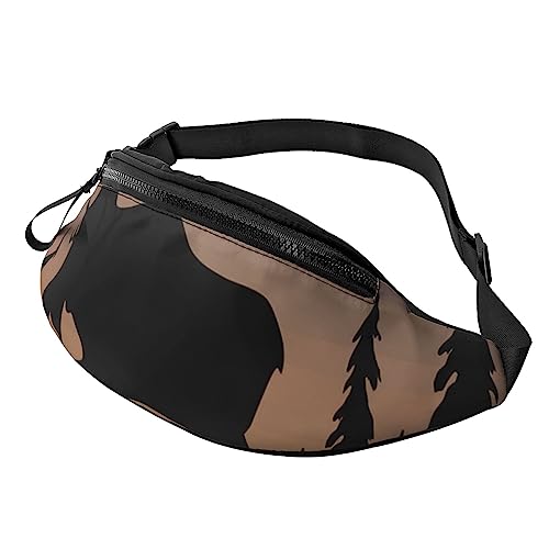 Bauchtasche mit Piratenflagge, für Herren und Damen, modische, verstellbare Umhängetasche, für Reisen, Sport, Wandern, Hirsch Berg Kiefer Wilderness, Einheitsgröße von Iguatu