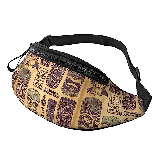 Bauchtasche mit Zebra-Druck, für Herren und Damen, modisch, verstellbar, für Reisen, Sport, Wandern, Aloha Tiki Muster, Einheitsgröße von Iguatu